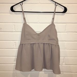 Urban Outfitters “Kimchi Blue” Taupe Silk Top